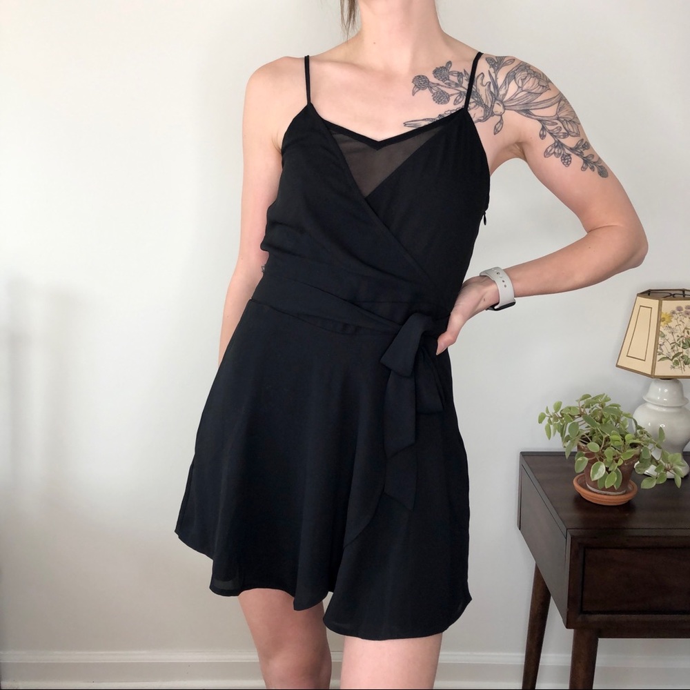 Express Wrap Front Skort Romper with Bow